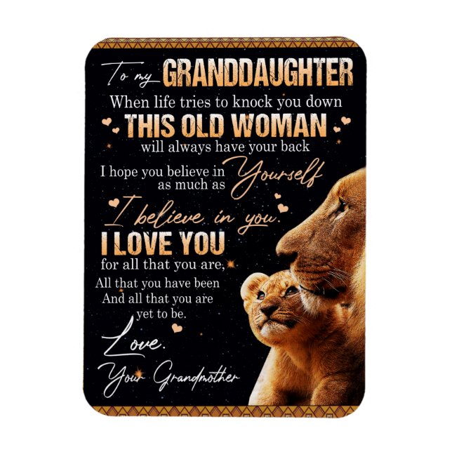 Zu meinem Großtochter Geschenk von Oma, Löwenliebh Magnet (Vertikal)