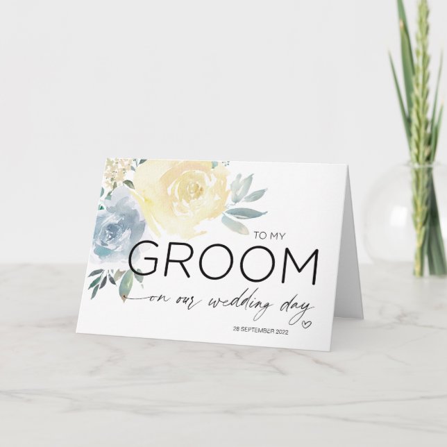 zu meinem Hochzeitsgeschenk von Bride Blue Blumen Karte (Vorderseite)