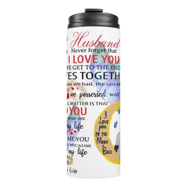 ZU MEINEM HUSBAND, Geschenk für Ehemann, Jubiläums Thermosbecher (Vorderseite)