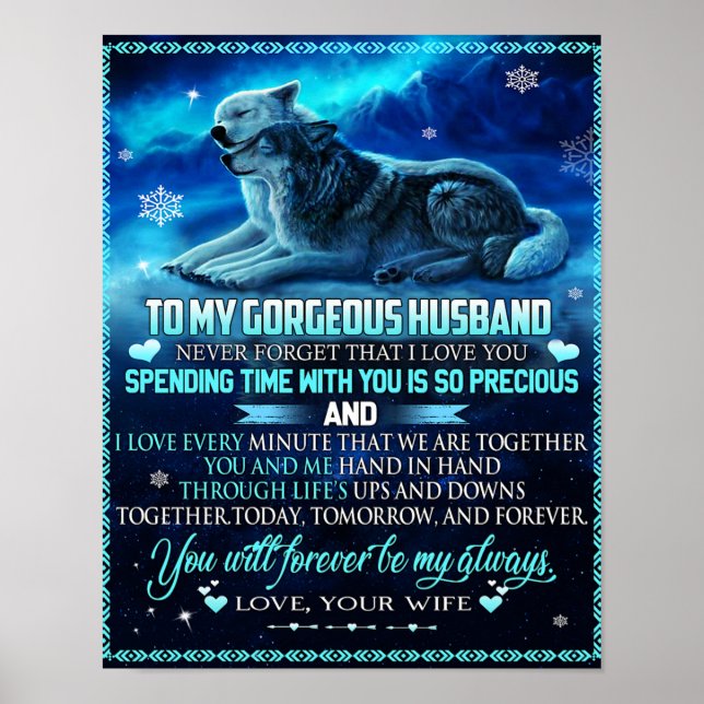 Zu meinem Husband Wolf Geschenk, Ehemann Geburtsta Poster (Vorne)