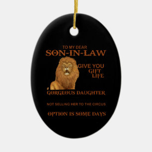 Zu meinem lieben Schwiegersohn gebt dir eine wunde Keramik Ornament