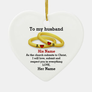 Zu meinem Mann für ihn Hochzeit Paar Ring Monogram Keramik Ornament