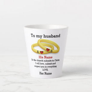 Zu meinem Mann für ihn Hochzeit Paar Ring Monogram Milchtasse
