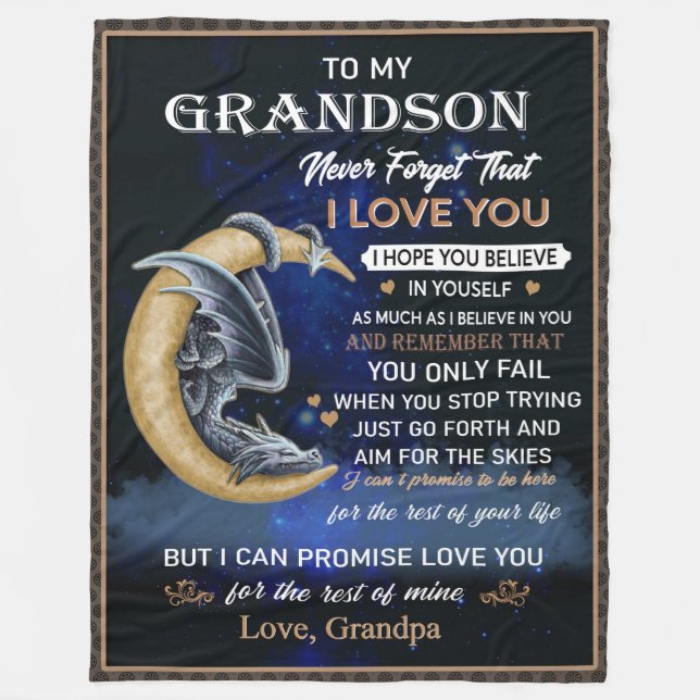 Zu meinem Oma Liebe ich dich von Opa  Fleecedecke (Vorderseite)