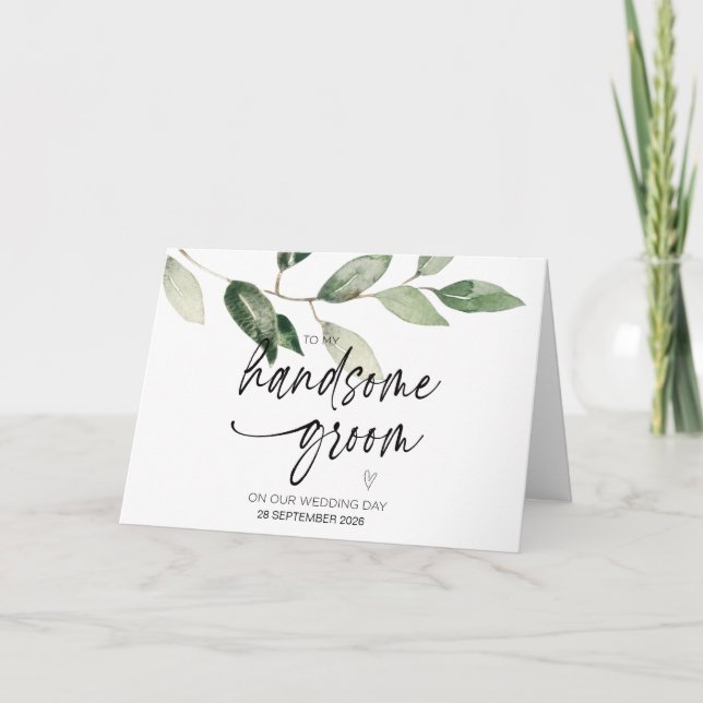 zu meinem schönen Bräutigam an unserem Hochzeitsta Karte (Vorderseite)