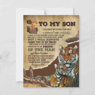 Zu meinem Sohn Geschenk, Tiger Liebhaber, Brief an Einladung