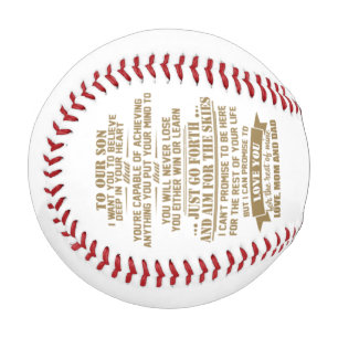 zu meinem Sohn Geschenk von Mama und Vater Basebal Baseball