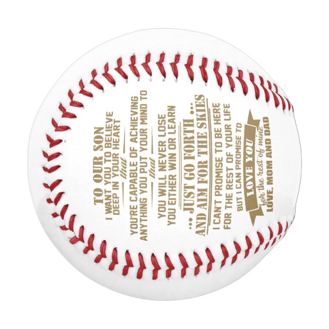 zu meinem Sohn Geschenk von Mama und Vater Basebal Baseball (Vorderseite Links)