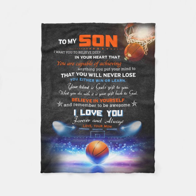 Zu meinem Sohn ist dein Talent Gottes Geschenk Bas Fleecedecke (Vorderseite)