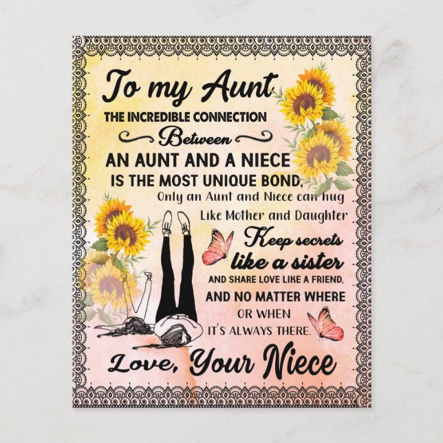 zu meinem Tante-Geschenk, Sonnenblumengeschenk von Flyer (Vorne)