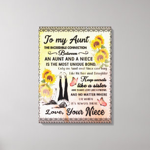zu meinem Tante-Geschenk, Sonnenblumengeschenk von Leinwanddruck