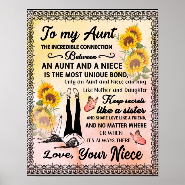 zu meinem Tante-Geschenk, Sonnenblumengeschenk von Poster (Vorne)