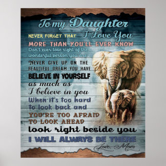 ZU MEINEM TOCHTER | Cooles Geschenk für Ihr Mädche Poster