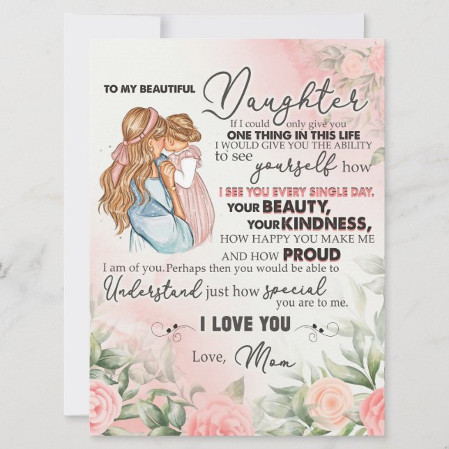 zu meinem Tochter-Geschenk, Liebe-Letter-Tochter u (Vorderseite)