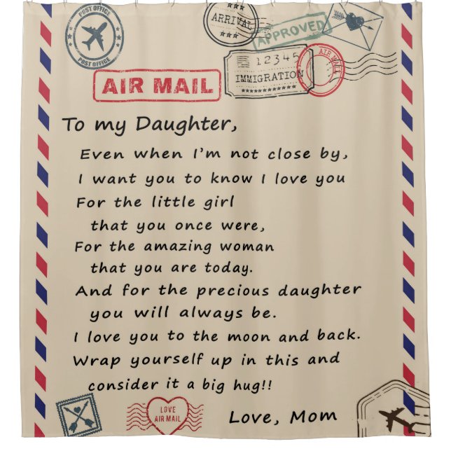 zu meinem Tochter-Geschenk, Liebe-Letter-Tochter u Duschvorhang (Vorderseite)