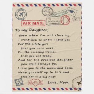 zu meinem Tochter-Geschenk, Liebe-Letter-Tochter u Fleecedecke