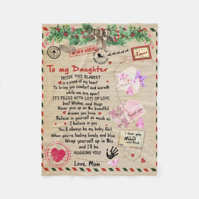 zu meinem Tochter-Geschenk, Liebe-Letter-Tochter u Fleecedecke (Vorderseite)