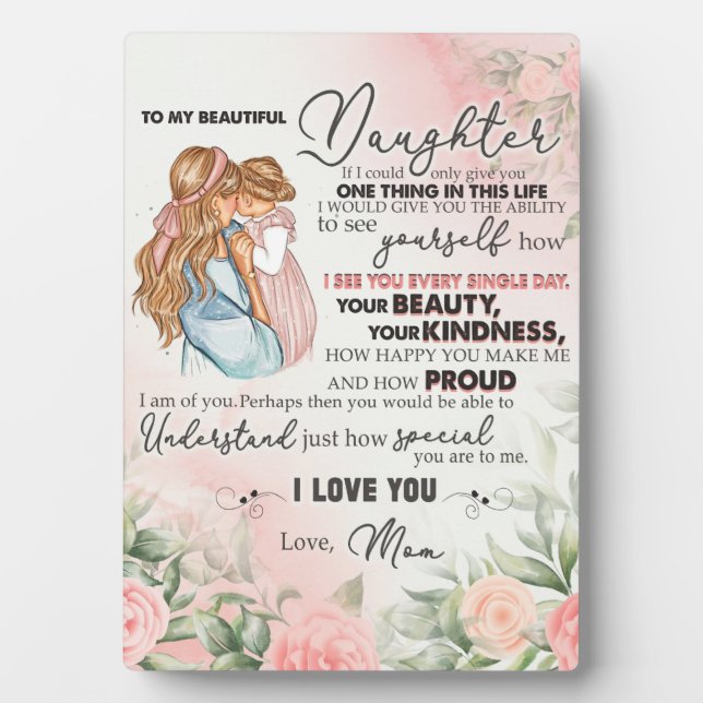 zu meinem Tochter-Geschenk, Liebe-Letter-Tochter u Fotoplatte (Vorderseite)
