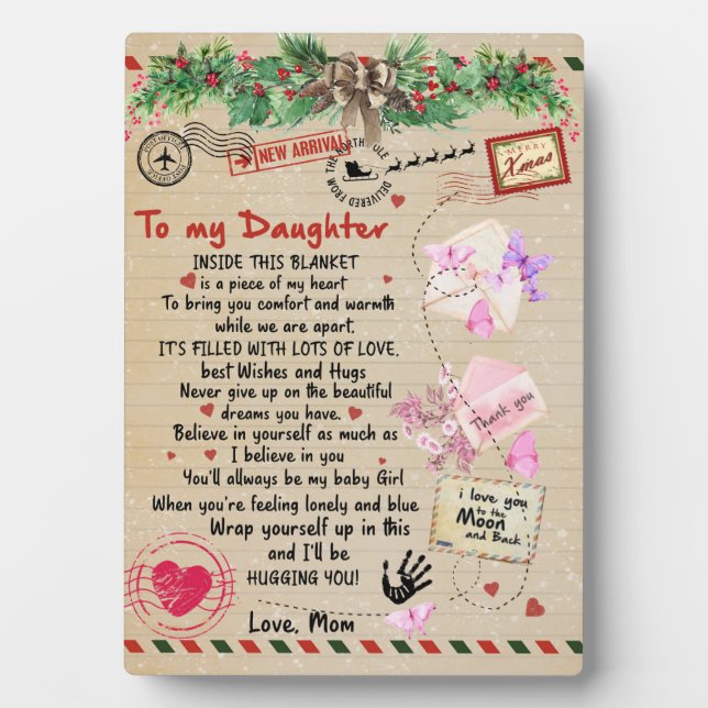 zu meinem Tochter-Geschenk, Liebe-Letter-Tochter u Fotoplatte (Vorderseite)