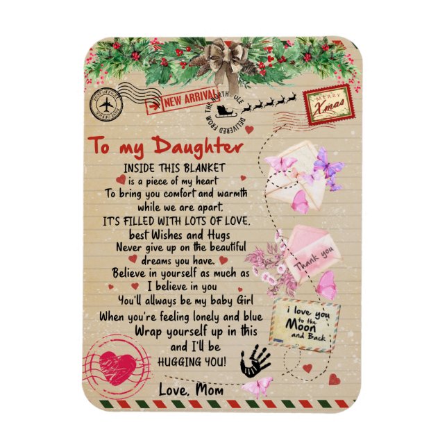 zu meinem Tochter-Geschenk, Liebe-Letter-Tochter u Magnet (Vertikal)