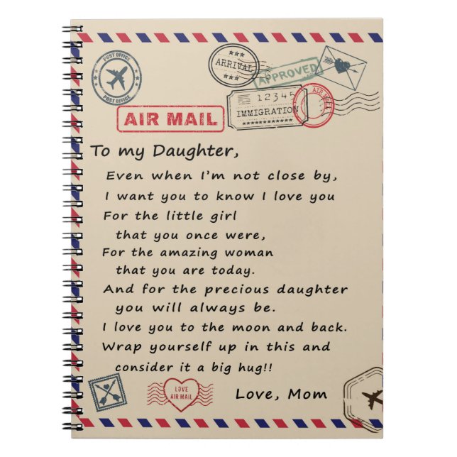 zu meinem Tochter-Geschenk, Liebe-Letter-Tochter u Notizblock (Vorderseite)