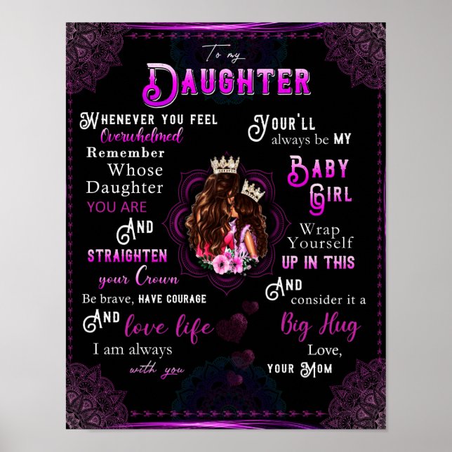 zu meinem Tochter-Geschenk, Liebe-Letter-Tochter u Poster (Vorne)