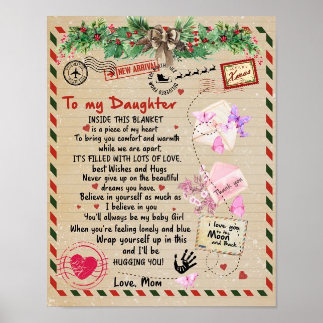 zu meinem Tochter-Geschenk, Liebe-Letter-Tochter u Poster (Vorne)