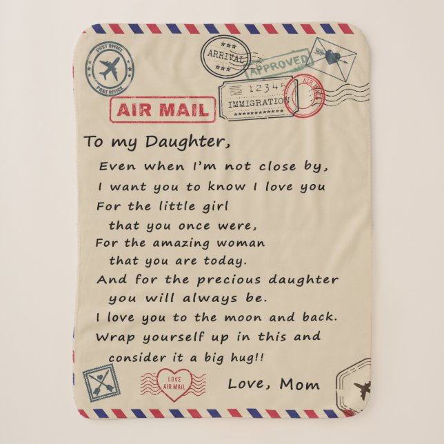 zu meinem Tochter-Geschenk, Liebe-Letter-Tochter u Sherpadecke (Vorderseite)