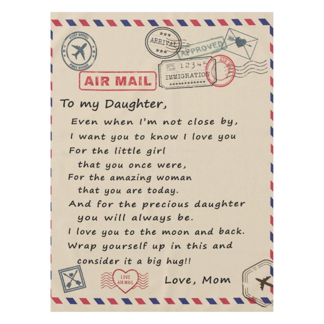zu meinem Tochter-Geschenk, Liebe-Letter-Tochter u Tischdecke (Vorderseite)