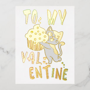 Zu meinem Valentinstag Folien Feiertagspostkarte