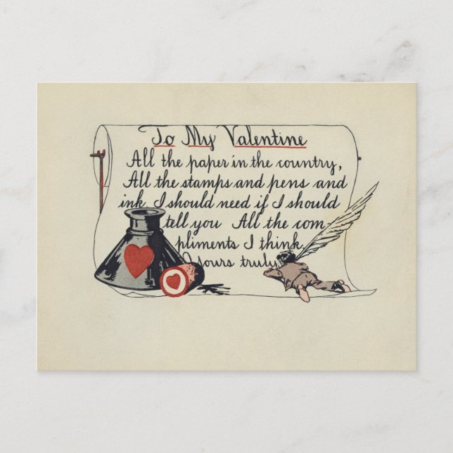 Zu meinem Valentinstag Postkarte (Vorderseite)