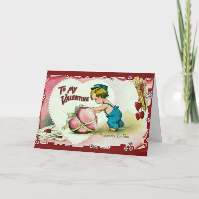 Zu meinem Valentinstag Vintag Feiertagskarte (Vorderseite)