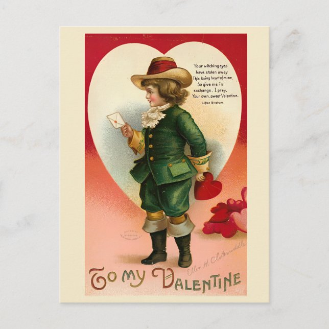 Zu meinem Valentinstag Vintager Viktorianischer Va Postkarte (Vorderseite)