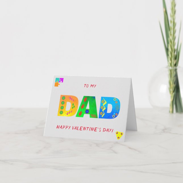 Zu meinem VATER Glücklicher Valentinstag Karte (Vorderseite)
