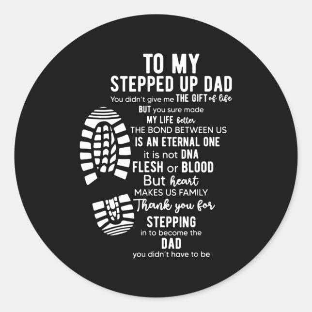 Zu meinem Vater Stepfather Sprichwort Stepdad Runder Aufkleber (Vorderseite)