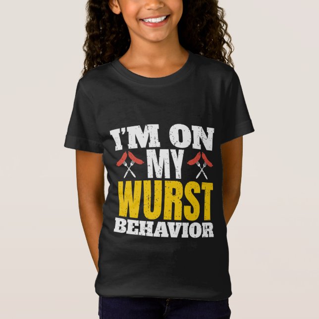 Zu meinem Wurst-Verhalten Funny Oktoberfest T-Shirt (Vorderseite)