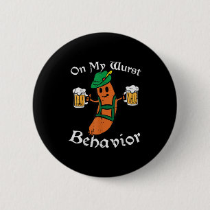 Zu meinem Wurstverhalten Funny German Men Women Button