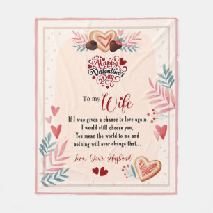 Zu meiner Ehefrau Floral Valentine Geschenk von Hu Fleecedecke