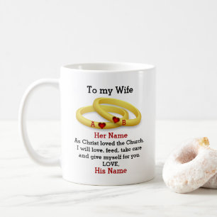 Zu meiner Ehefrau für ihr Ehepaar Ring Monogramm Kaffeetasse