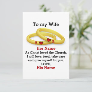 Zu meiner Ehefrau für ihr Ehepaar Ring Monogramm Karte