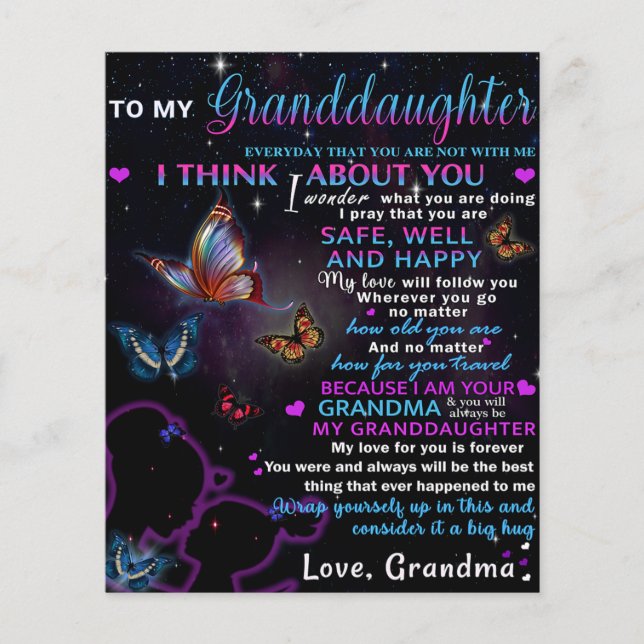 Zu meiner Enkelin Butterflies Geburtstagsgeschenki Flyer (Vorne)