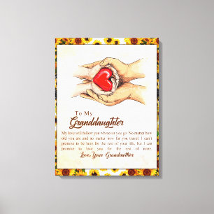 zu meiner Großtochter Sonnenblumengeschenk von Oma Leinwanddruck