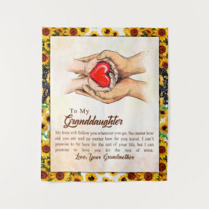 zu meiner Großtochter Sonnenblumengeschenk von Oma Wandteppich