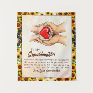zu meiner Großtochter Sonnenblumengeschenk von Oma Wandteppich