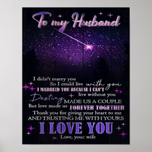 Zu meiner Liebe mein Ehemann Niedliche Zitate Poster