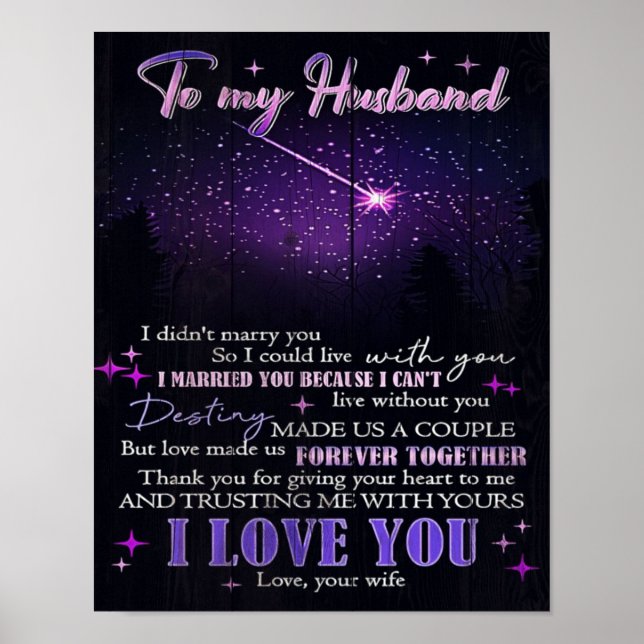 Zu meiner Liebe mein Ehemann | Niedliche Zitate | Poster (Vorne)