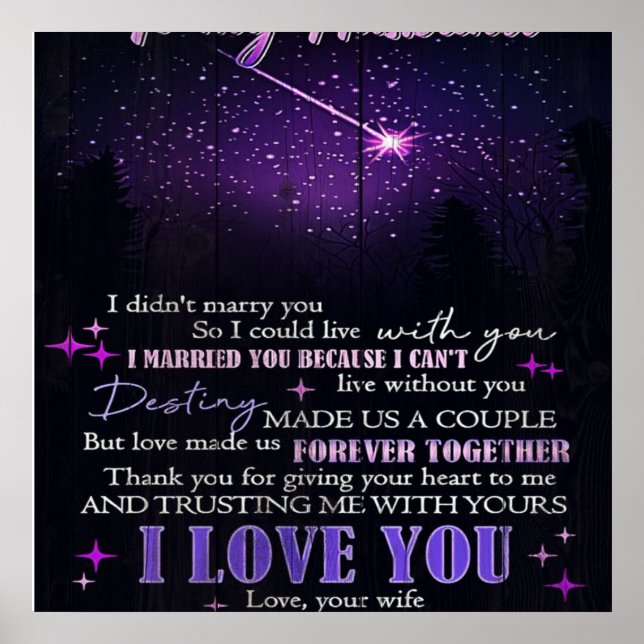 Zu meiner Liebe mein Ehemann | Niedliche Zitate | Poster (Vorne)