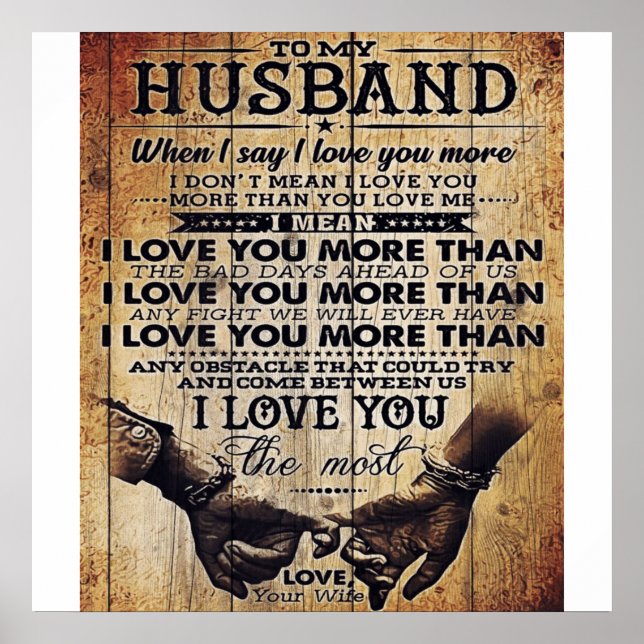 Zu meiner Liebe mein Mann | Niedliche Zitate | Poster (Vorne)