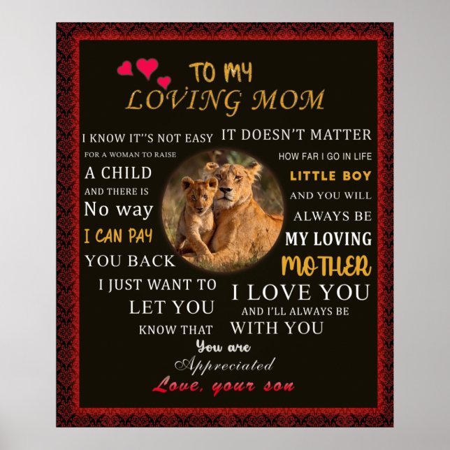 Zu meiner liebenswerten Mama von Son Poster (Vorne)