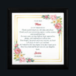 Zu meiner Mama am Hochzeitstag ein Geschenk aus Ho Erinnerungskiste<br><div class="desc">Ein herzliches Geschenk für die Mutter der Braut oder Mutter der Groom-Holzwurzenkiste. Dieses wunderschön gestaltete Objekt besticht durch seine zarten Blume aus Aquarellblumen und die elegante goldgelbe quadratische Grenze, die Liebe und Wertschätzung symbolisiert. Die Nachricht "To My Mama on My Wedding Day" fügt eine persönliche Touch hinzu, die es zu...</div>
